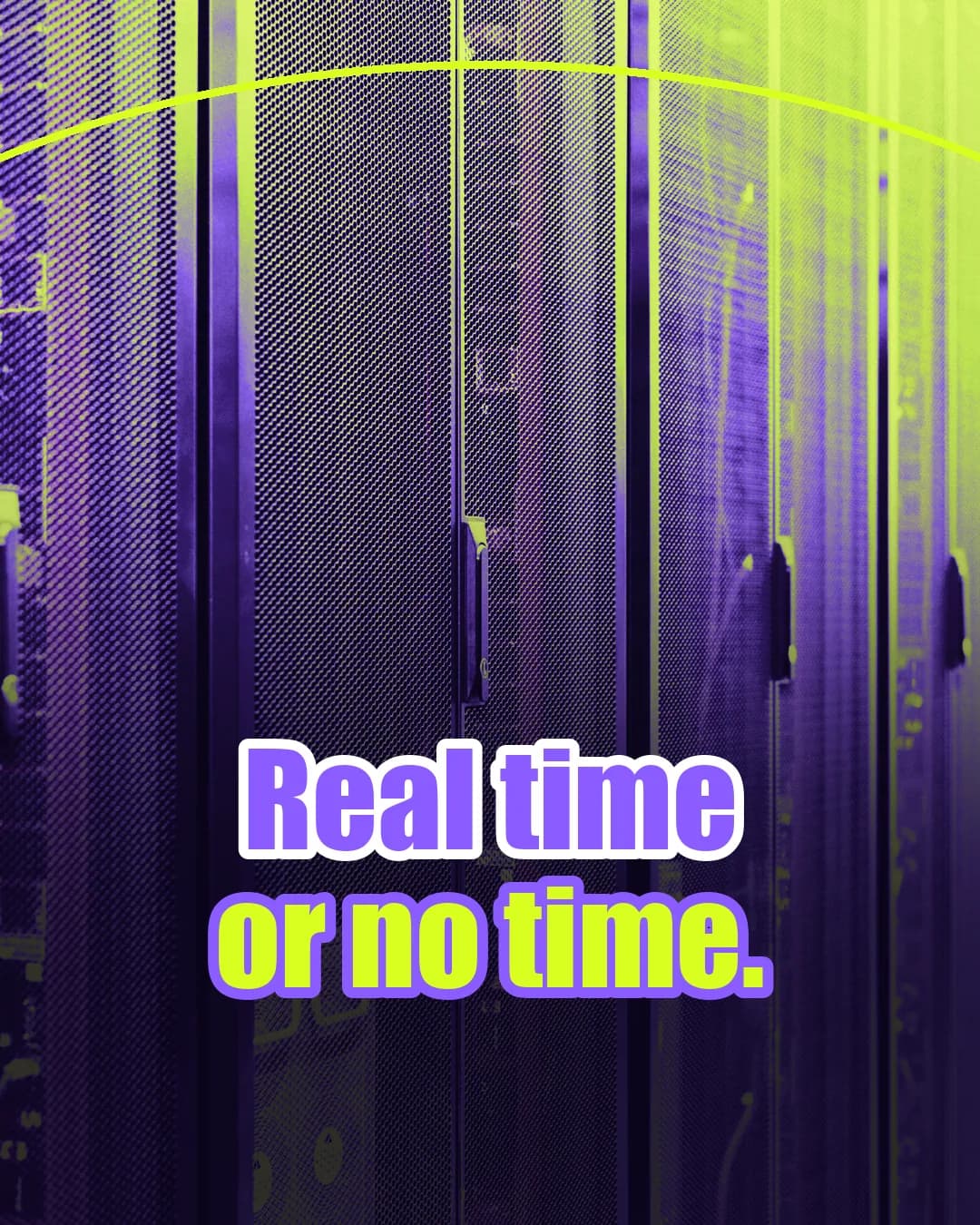 Real time or no time. Server ormari data centra, slogan booking sistema u realnom vremenu