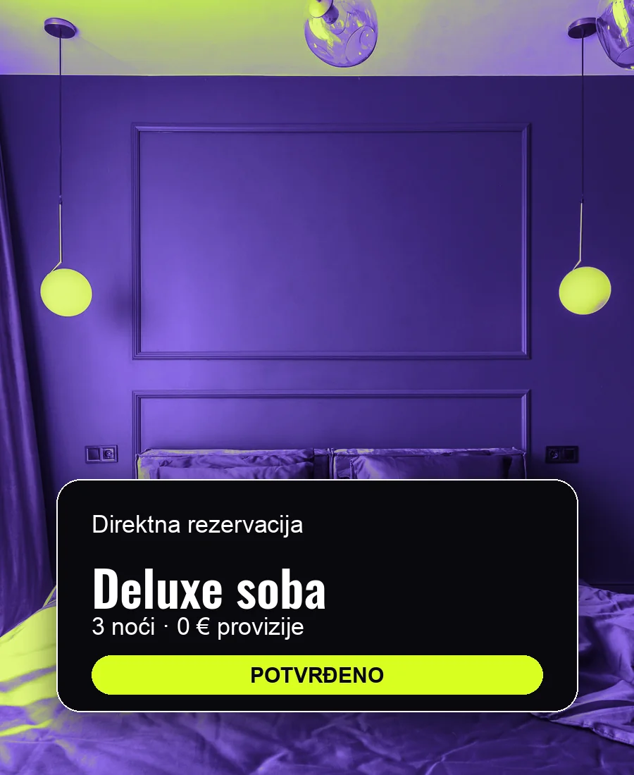 Hotelska soba i potvrđena direktna rezervacija bez provizije